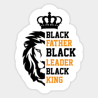 Black Father, Black Leader, Black King, Golden, Lion Sticker